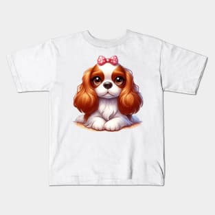 Cute Cavalier King Charles spaniel Kids T-Shirt